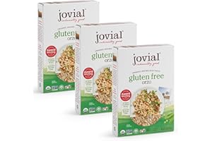 Jovial Organic Brown Rice Orzo Pasta - Gluten Free Whole Grain Orzo, Dairy Free, Made with 2 Ingredients, Non GMO, Artisan Crafted in Italy - 12 Oz (3 Pack)