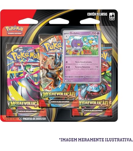 Pokémon TCG, Blister Triplo Whimsicott ME02 Fogo Fantasmagórico