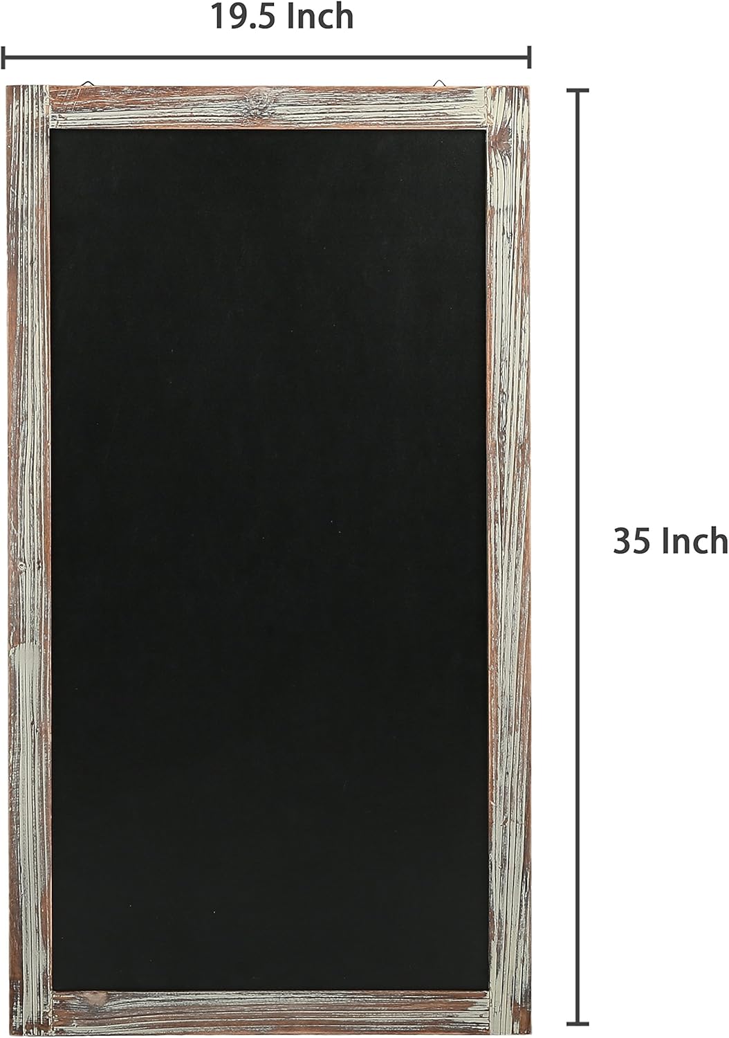 MyGift 35-Inch Wall-Mounted Chalkboard, Vertical/Horizontal Hanging Torched Wood Frame Message Board : Office Products