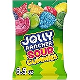 JOLLY RANCHER Sour Gummies Assorted Fruit Gummy Candy Bag, 6.5 oz | Sour Candy, Fruit Gummies in Watermelon, Green Apple, Cherry, Lemon and Blue Raspberry Flavors, Shareable Bag, 6.5 oz