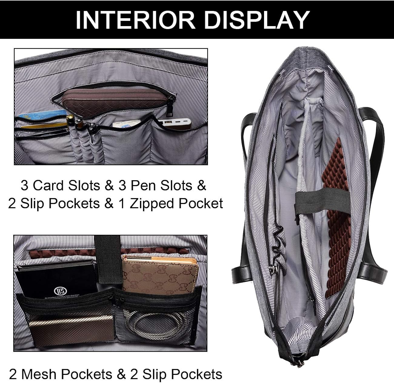 Chase Chic Laptop Tote for Women Waterproof Large Shoulder Bag, 15.6 inch Computer Work Bag - Image 4