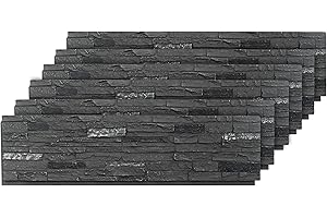 ROOMTEC 6-Packs Faux Stone Wall Covering Panels for Interior and Exterior Decor, PU Stone Veneer Exterior, Exterior Siding Panels for DIY Home Improvement Projects, 46.46" x 12.99"