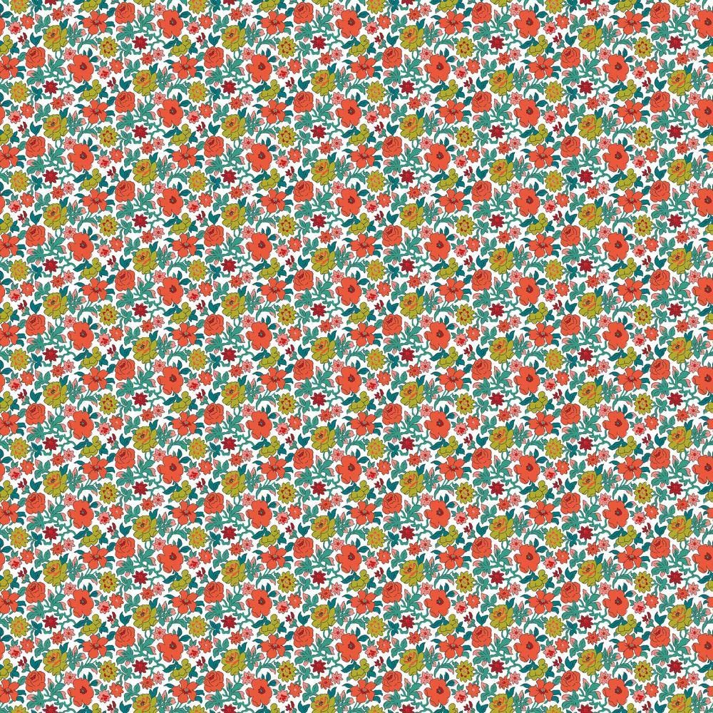 RoomMates RMK11315RL Red Floral Ditzy Vine Peel and Stick Wallpaper