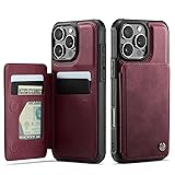 Vinich for iPhone 16 Pro 6.3" Wallet Case with Card