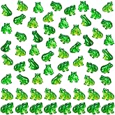 SYWHXY 60 PCS Mini Resin Frogs Green Frogs Figurines Miniature Animals Garden Decor for Model Fairy Garden Miniature Moss Landscape Display, DIY Terrarium Crafts, Home Decor, Hiding Game