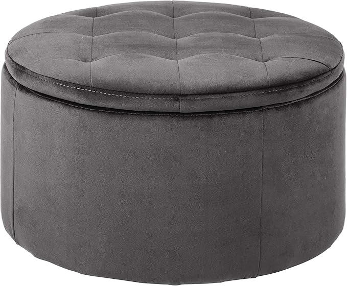 AC Design Furniture Rocco Ottomane, Textil, grau, L W: 60 x H: 35 cm