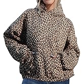 ACCPUR Leopard Print Hoodies for Women Oversized Cheetah Hooded Sweatshirt 2000s Graphic Pullover Tops Y2k Boyfriend Hoodie
