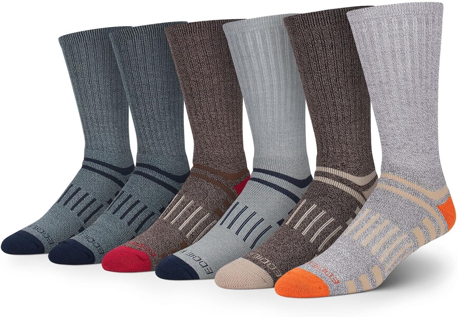 Eddie Bauer Men's 6 Pack Crew Socks Sock Size 1013; Fits Shoe Size 612.5 Clothing