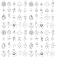 WOCRAFT 60pcs Bright Silver Flowers Bracelet Charms for Jewelry Making Sets DIY Necklace Bracelet Keychain Crafting Charms Ki