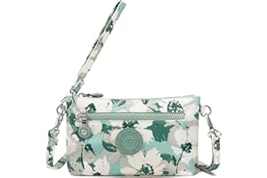 AOCINA Printed Wristlet Wallets Mini Crossbody Bags for women Nylon Clutch Purses with Card Slots & Multi-Pockets