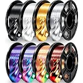 UGUESS Silk PLA+ 3D Printer Filament Bundle, 1.75mm Shiny Silk PLA+, 250g&times;8 | Beginner Friendly Multicolor Bundle, Easy Printing, Compatible with Most FDM 3D Printers