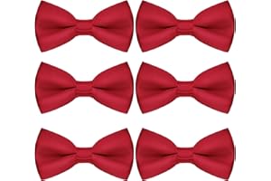 BSKIFNN Pre-tied Kids Bow Tie Classic Solid Color Satin Bow Tie Adjustable Neck Bowtie for Kids Wedding Party