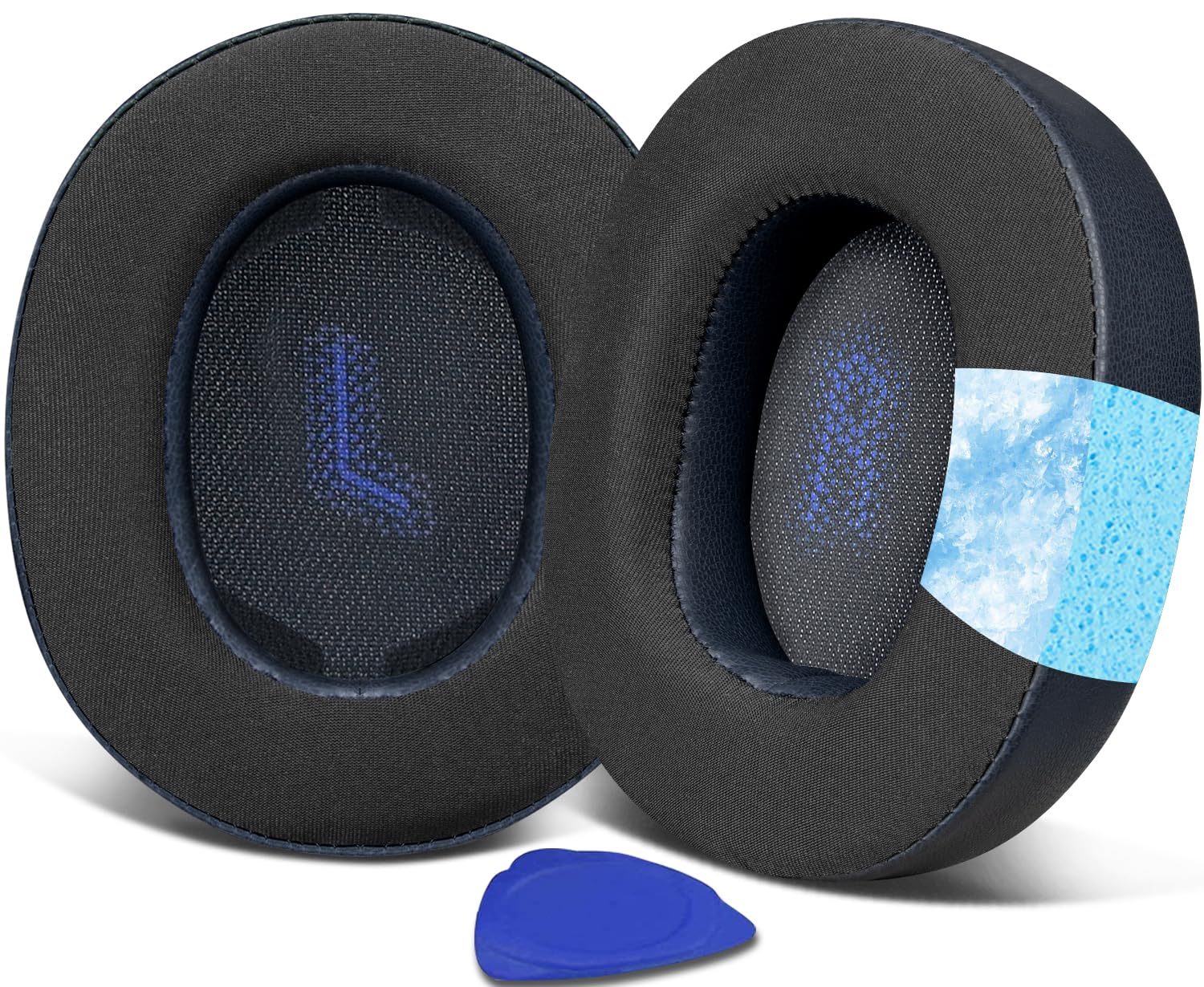 SOULWIT Cooling Gel Replacement Earpads for JBL E55BT(E55 BT) Over-Ear Wireless Headphones, Ear Pads Cushions with Noise Isolation Foam - Navy Blue — image 1