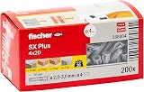 fischer 568004 SX Plus Wall Plug 4mm x 20mm Pack of 200