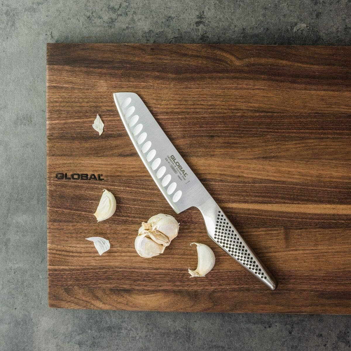 Global GS-91 Vegetable Chopping Knife 14cm Fluted Blade, Versatile Japanese Kitchen Knife for Slicing Dicing & Cutting Veg - Image 4