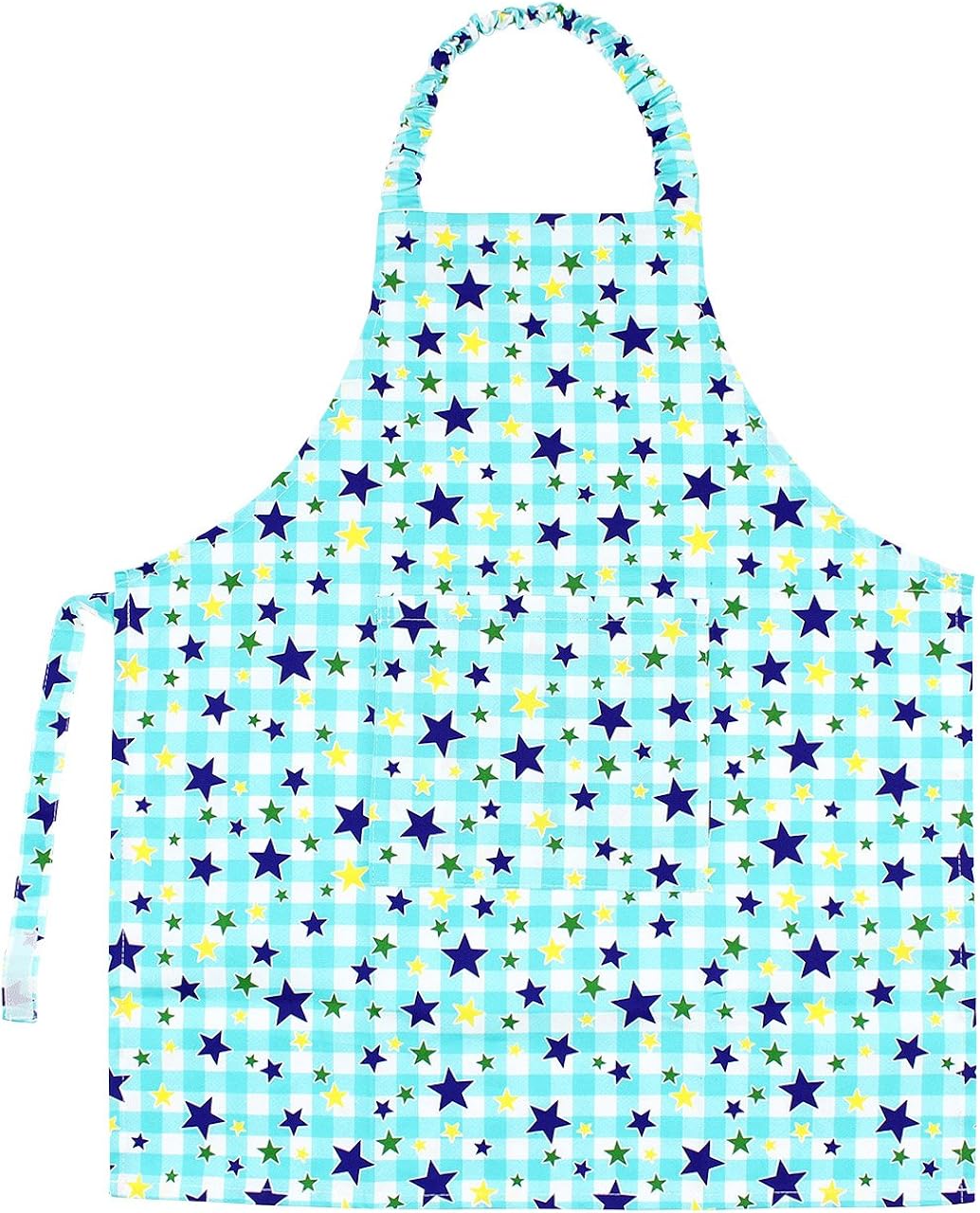 Amazon Co Jp キッズ エプロン 星柄 フリーサイズ ブルー 服 ファッション小物