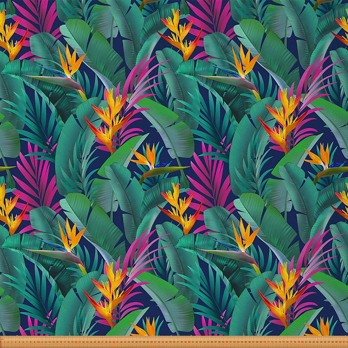 Tropical Leaf Upholstery Fabric by The Yard,Exotic Floral Banana Leaves Reupholstery Fabric for Chairs,Palm Leaf Jungle Flowers Fabric for Outdoor and DIY Projects,5 Yards,(L460*W150cm) Green