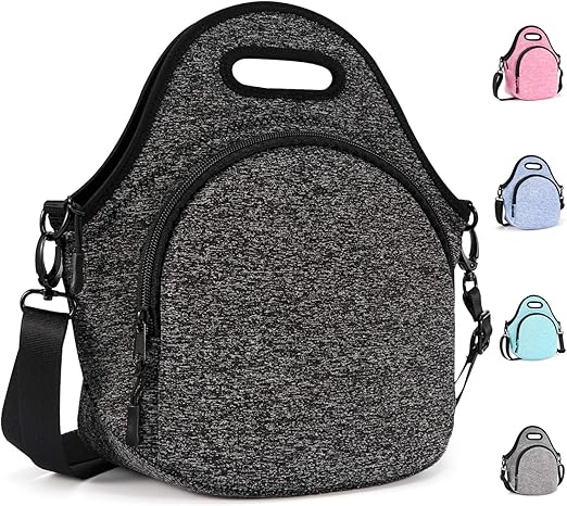 neoprene lunch bag with shoulder strap