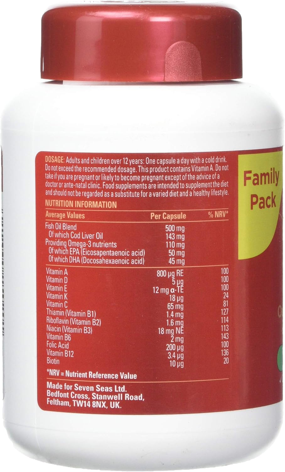 Seven Seas Cod Liver Oil Plus A-Z Multivitamins – 365 Capsules – BigaMart