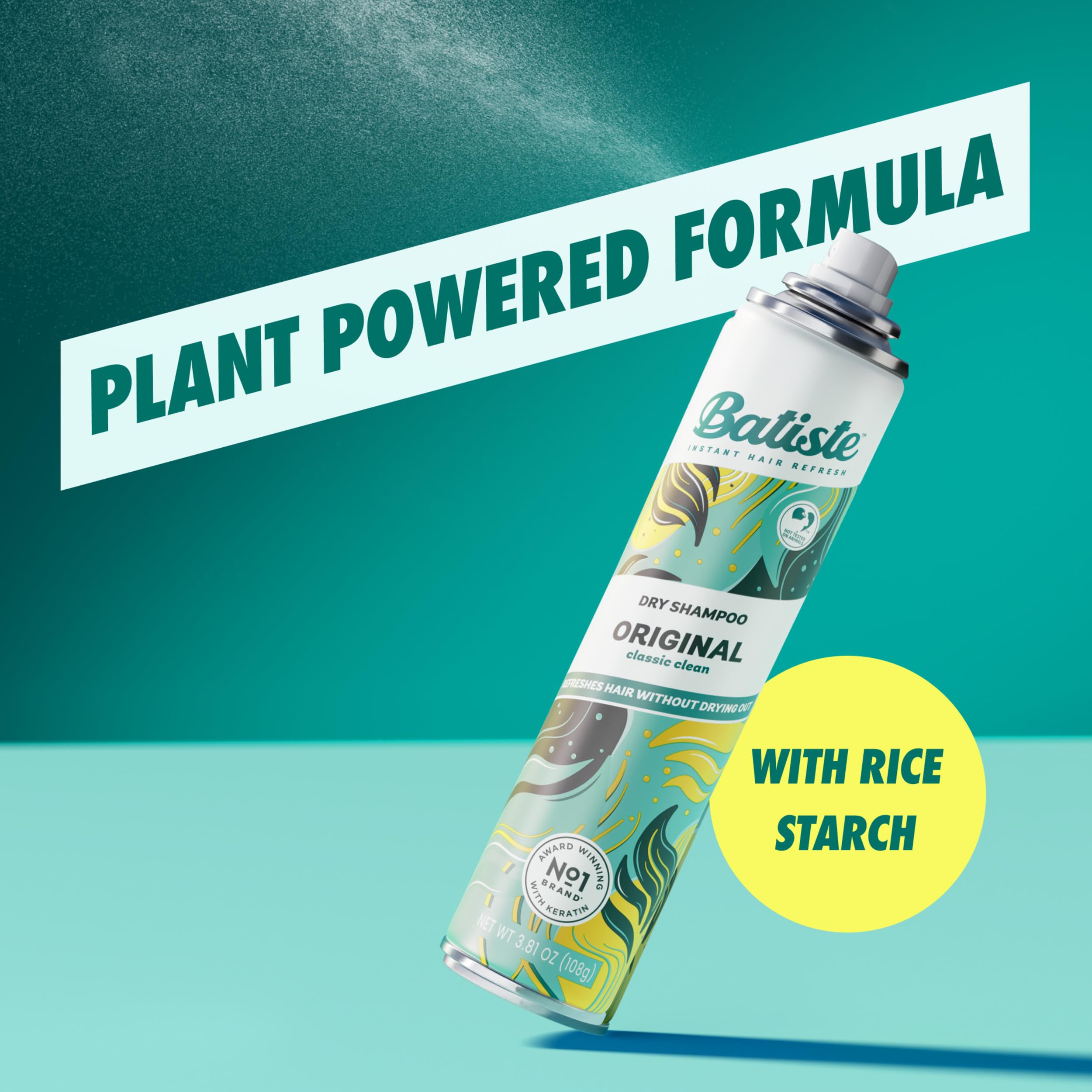 Batiste Dry Shampoo, Original Fragrance Classic Clean, Refresh Hair and Absorb Oil Between Washes, Waterless Shampoo for Added Hair Texture and Body, 5.71 oz