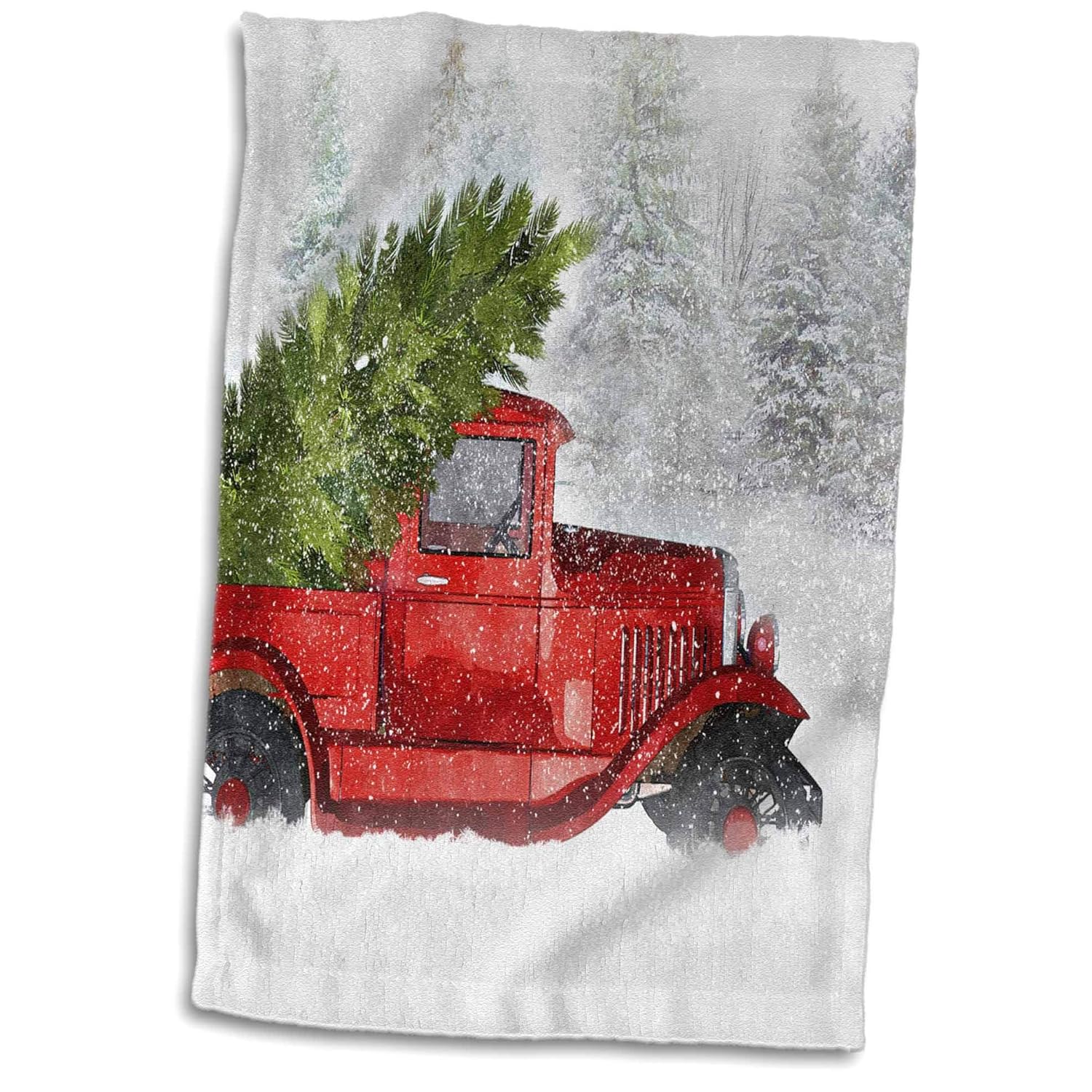 Best Red Truck And Christmas Tree Kitchen Towel