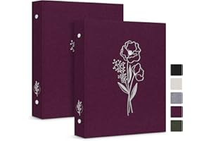 Lanpn A5 6 Small Ring Binder 2 Packs, Linen Cover 0.75 inch Round Rings Can Holds A5 Paper for Office School Home Journaling 