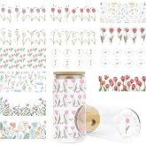 Rngmsi Pink Bow UV DTF Cup Wrap – 10 Sheets Of Waterproof Aesthetic Cherry Decal Stickers For 16 Oz Cups & DIY Crafts