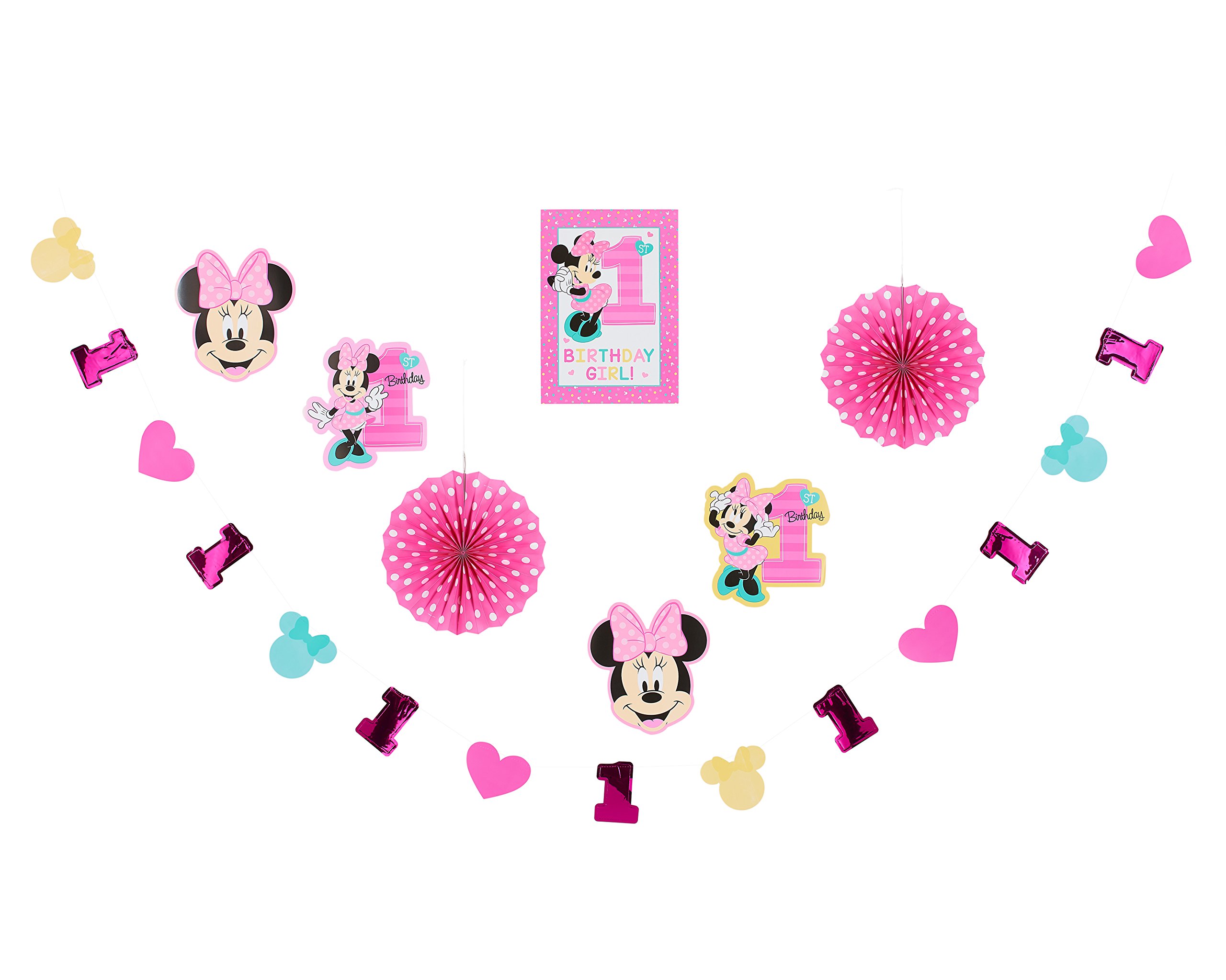 amscan International, Minnie Fun One Decorations Room Kit, 10-Count