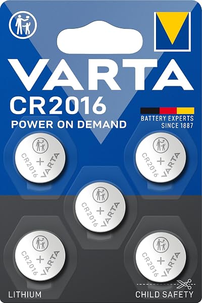 VARTA CR2016 3V Lithium Battery Pack of 5 DL2016 KCR2016 CR2016