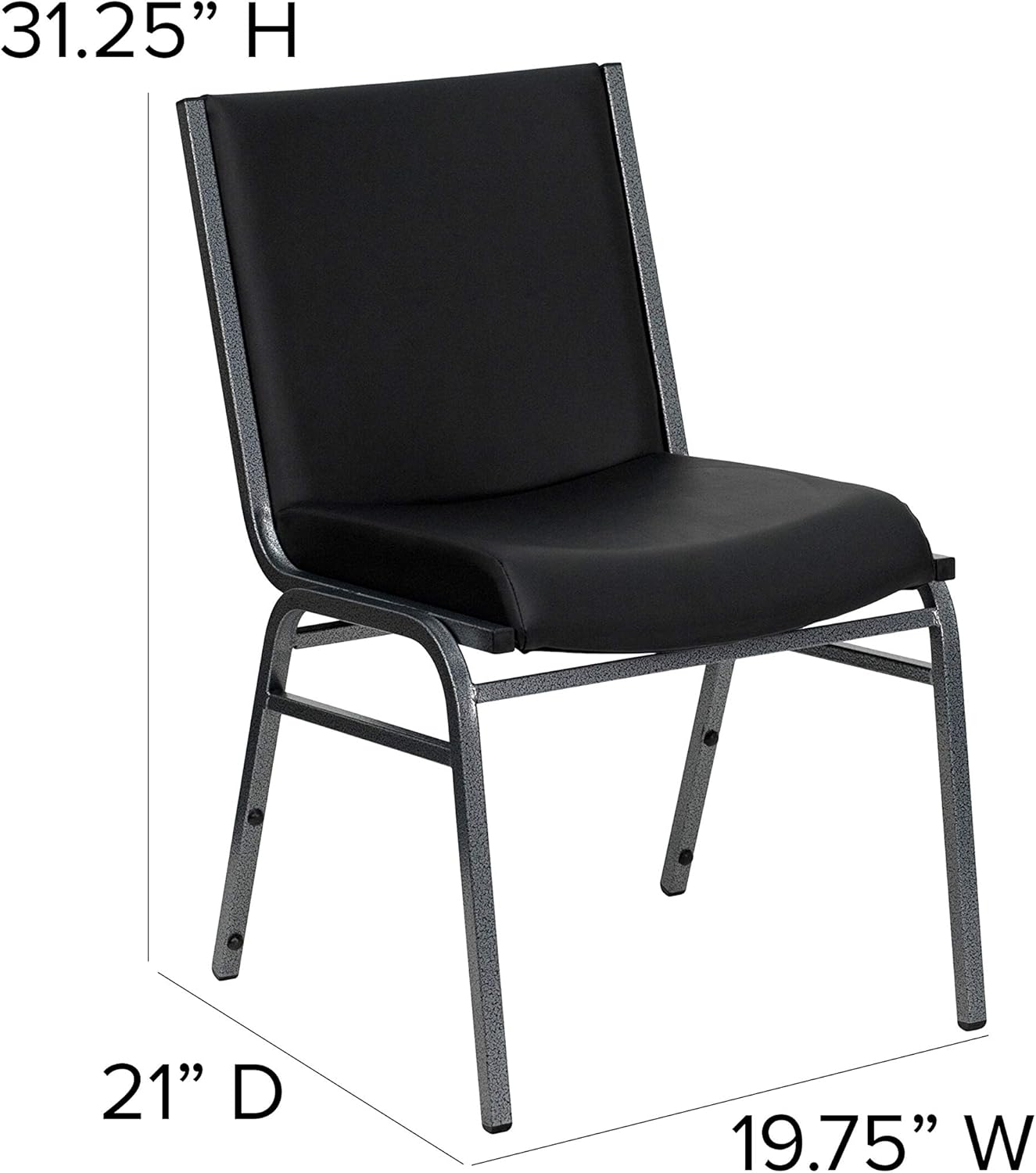 Flash Furniture Black Vinyl Stack Chair, 1 Pack: Furniture & Decor
