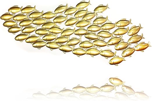 Amazon Com Adorable Metal Pescado Decoracion De La Pared Oro