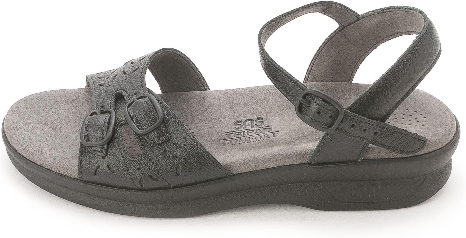 SAS Duo Adjustable Comfort Sandal Black 7 N - Narrow (AA)