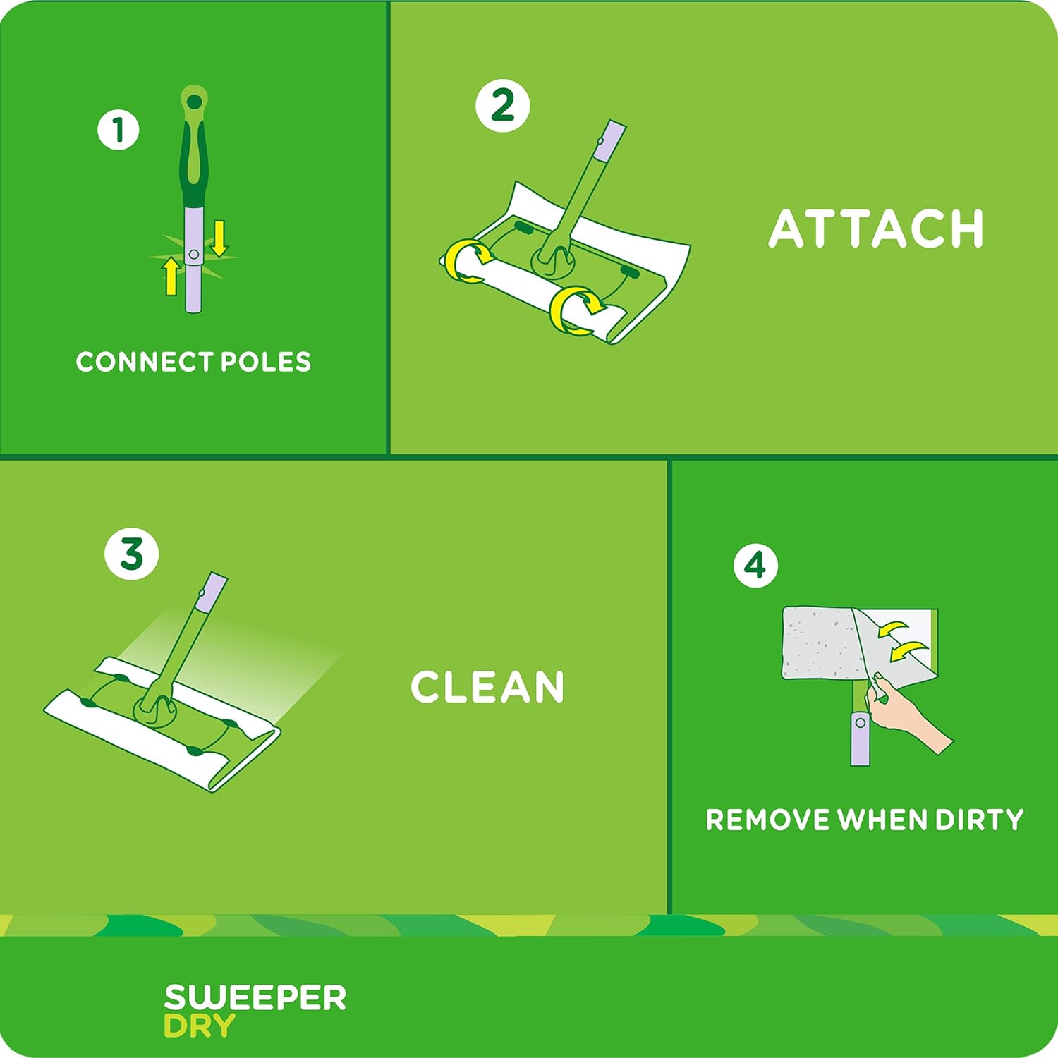 Swiffer Sweeper Dry Mop Refills for Floor Mopping and Cleaning, All Purpose Floor Cleaning Product, Unscented, 52 Count(packaging may vary): Health & Personal Care