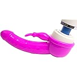 Bangin' Bunny Premium Silicone Rabbit Dildo Wand Attachment for Hitachi Wands Original Magic Wand Original and Rechargeable (Pink)