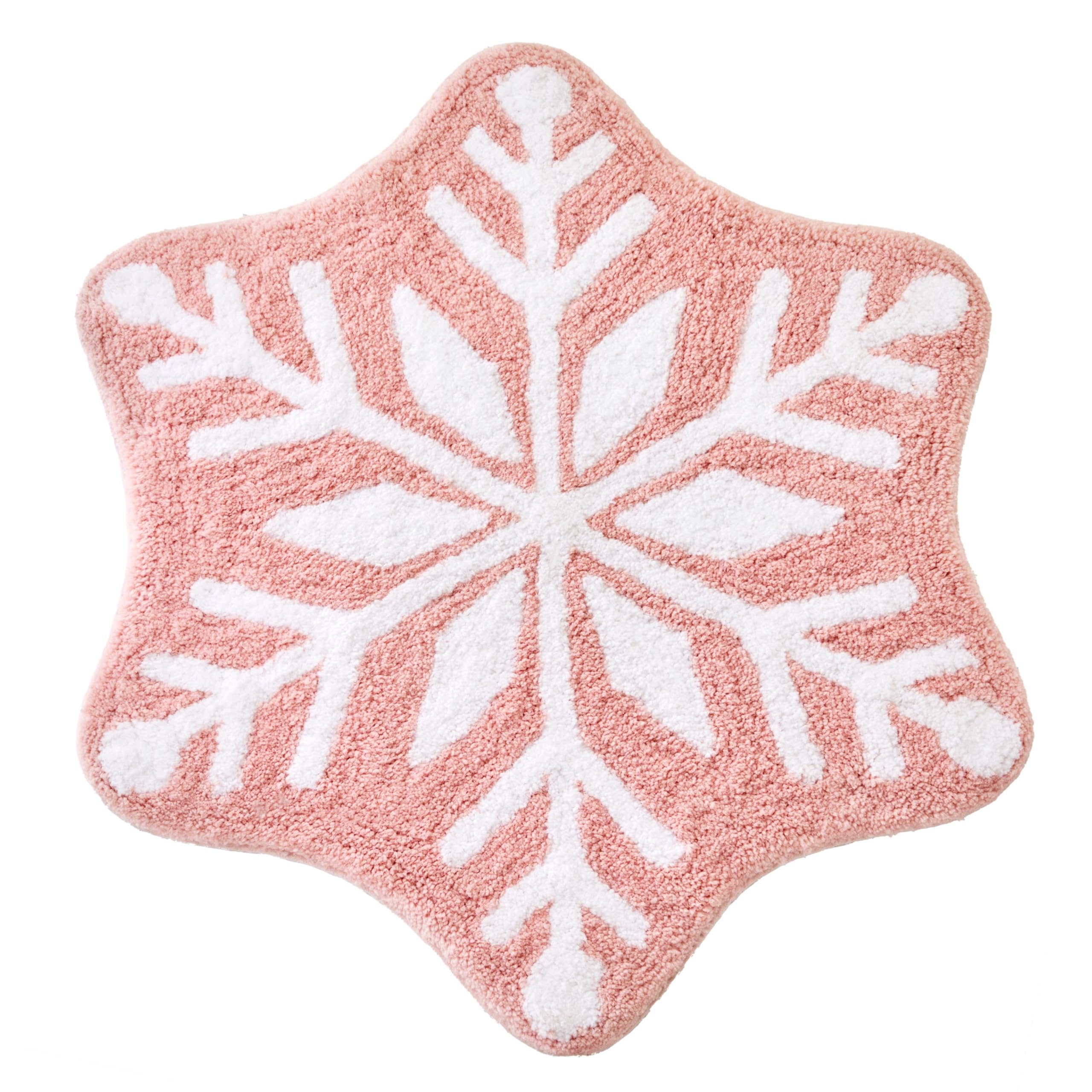 SKL Home Christmas Winter Snowflake Rug, Plush & Absorbent, Slip-Resistant, Blush Image
