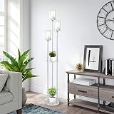 Rayofly 3-Light Crystal Floor Lamp with Shelves Chrome Standing Lamp view 2