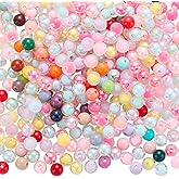 BEEFLYING 500Pcs 7.5mm Acrylic Beads for Jewelry Making, Bead in Bead Colorful Transparent Candy Round Beads for DIY Bracelet Necklace Keychain Mobile Phone Charm