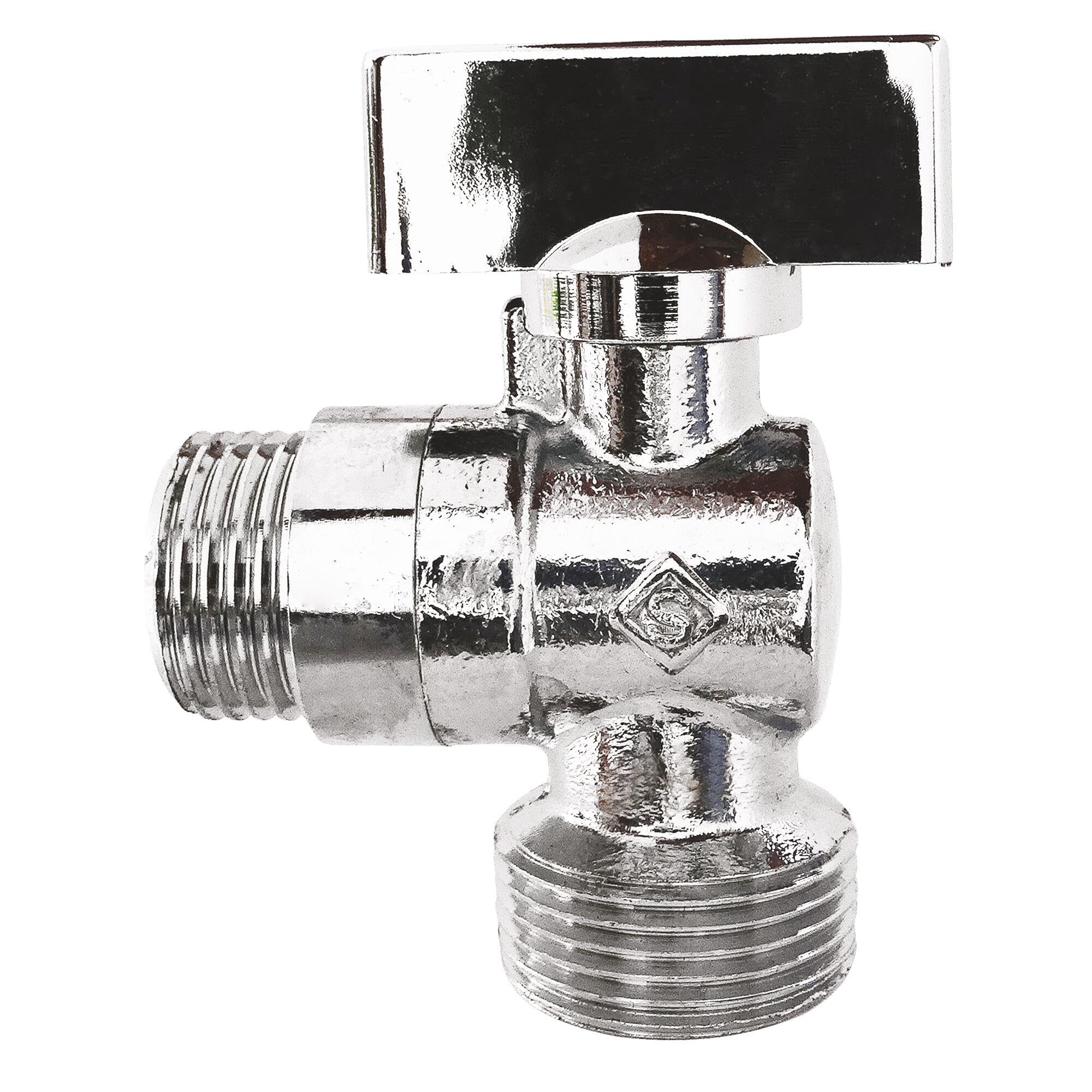 SOMATHERM FOR YOU, Washing Machine Ball Valve 1/2" Male to 3/4" Male Chrome Brass Body 1/4 Turn ABS Handle Quick Installation ACS Standard Durable and Aesthetic