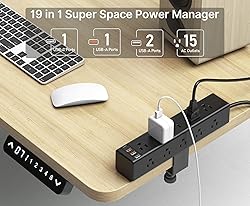CCCEI Standing Desk Clamp Power Strip with 15