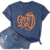 FASHGL Game Day T-Shirt Women Football Mom Shirts Oversize Funny Coquette Bow Tee Casual Sunday Funday Tops