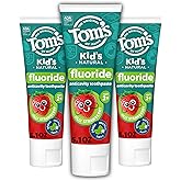 Tom's of Maine ADA Approved Fluoride Kids Toothpaste, Natural Toothpaste, Dye Free, No Artificial Preservatives, Silly Strawberry, 5.1 oz. 3-Pack (Packaging May Vary)