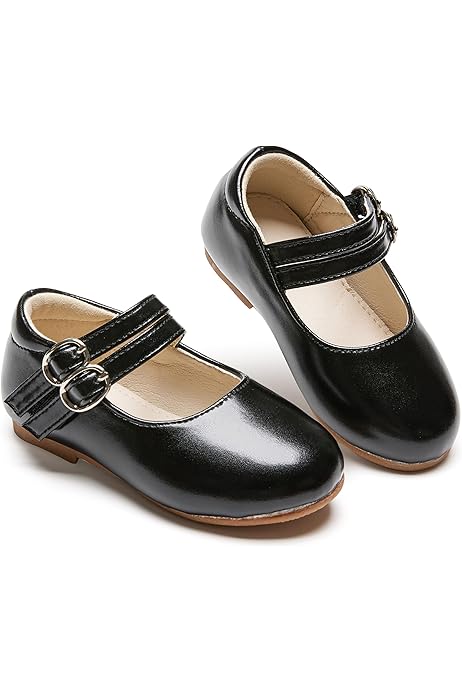 ESTINE Mary Jane Shoes For Toddler Little Kid Girls- Girl Velvet Bow