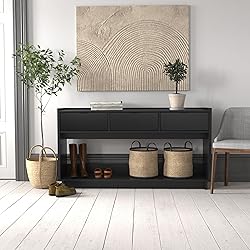 Prepac Black Simply Modern Entryway Table, Narrow