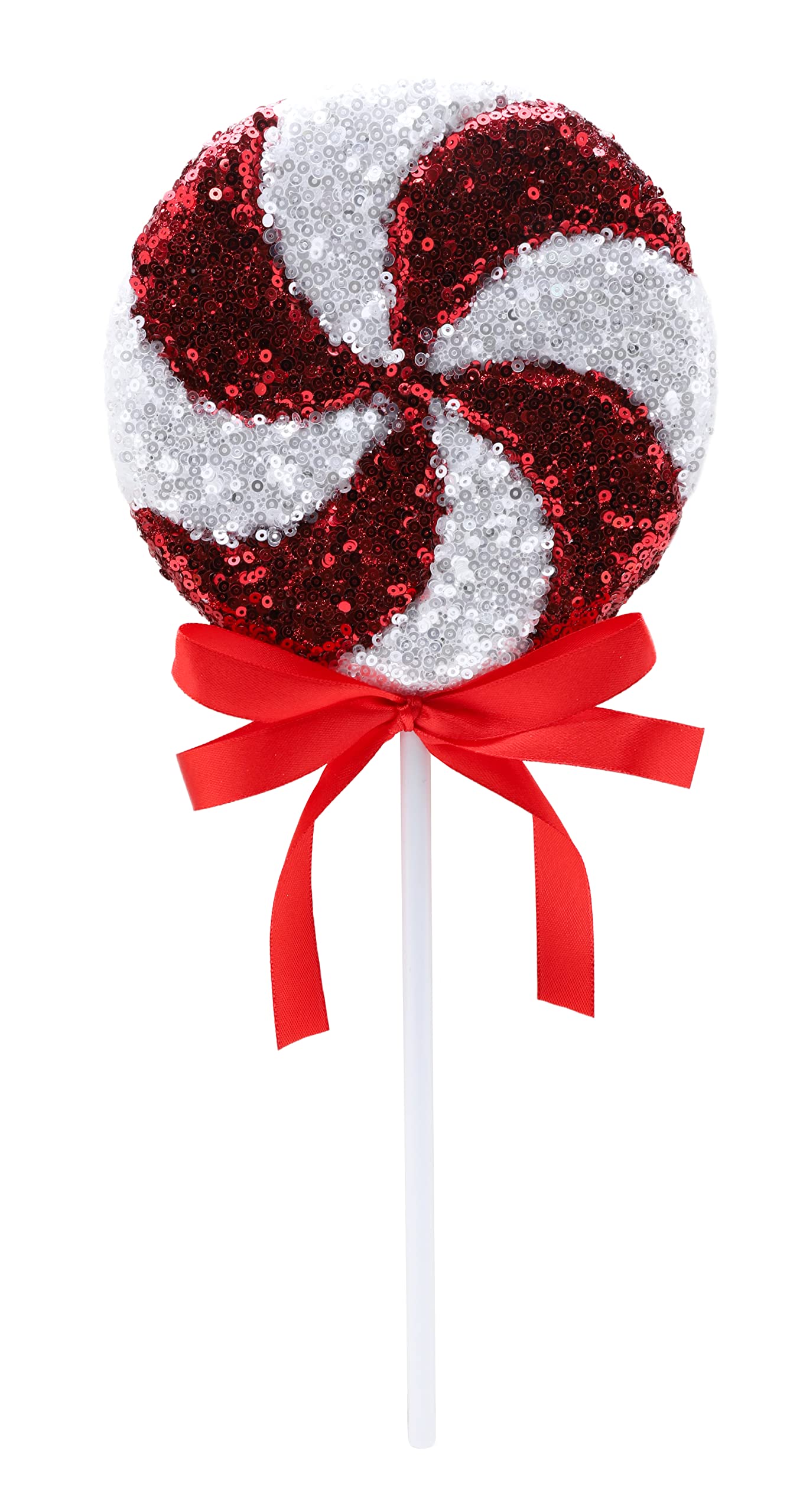 Christmas Concepts® 360mm (14,2") Giant Sparkly Sequin Lollipop Christmas Decoration – Christmas Tree Ornaments – Red