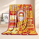 Mdyuzfk Football Throw Blanket 50"X 60" for Fans Gifts City Football Blanket Flannel Throw Blanket for Men Women Youth Kids Red Sofa Bed Couch Living Room