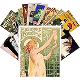 PIXILUV Vintage PostCards 24 pcs Absinthe Vintage Alcohol Advert Posters Art Deco Ads