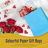 Thepaperbagstore 10 Light Blue Small Paper Party Bags with Handles 18x22x8cm view 8