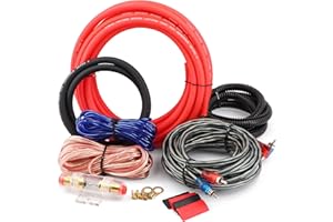 JEEMITERY 0 Gauge Car Amp Wiring Kit up to 3000W Car Amplifier Installation Wiring Helps You Make Connections and Brings Power to Your Radio, Subwoofers Speakers (4 Gauge)