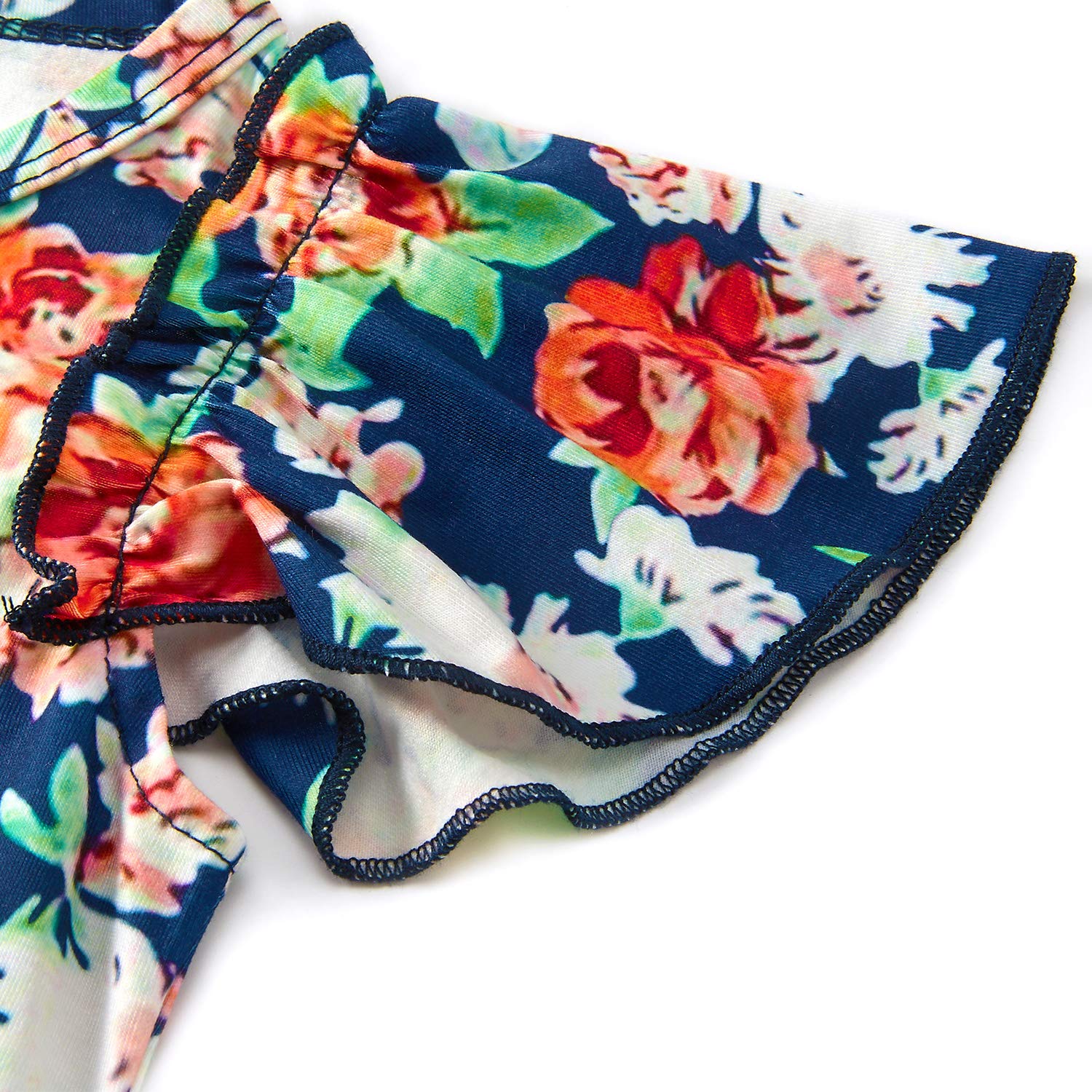 Leapparel 0-6 Months Newborn Girl Romper Unisex Baby Jumpsuit Classical Orange Flower Print Playsuit Snap Button Easy to Change Diaper