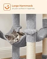 Feandrea Cat Tree Tower 143 cm Multi Level Plush Condo with 4 Scratching Posts view 6